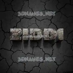 ziddi in Cracked Stone style - 3D name wallpaper