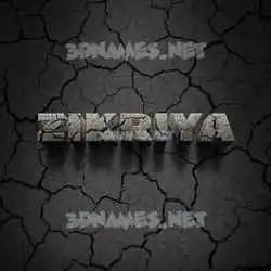 zikriya in Cracked Stone style - 3D name wallpaper