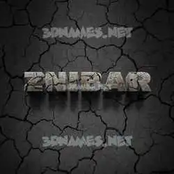 znibar in Cracked Stone style - 3D name wallpaper