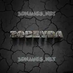 zobeyda in Cracked Stone style - 3D name wallpaper