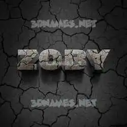 zoby in Cracked Stone style - 3D name wallpaper