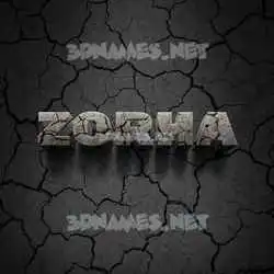 zorha in Cracked Stone style - 3D name wallpaper