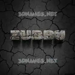 zubbu in Cracked Stone style - 3D name wallpaper
