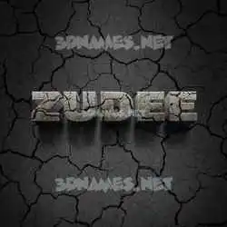 zudee in Cracked Stone style - 3D name wallpaper