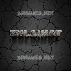 zulaihat in Cracked Stone style - 3D name wallpaper