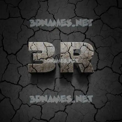 3r in Cracked Stone style - 3D name wallpaper 3r in Cracked Stone style - 3D name wallpaper