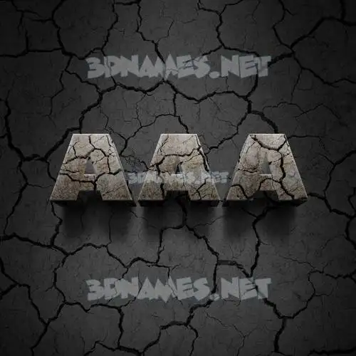 aaa in Cracked Stone style - 3D name wallpaper