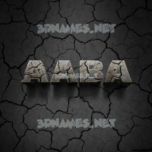 aaba in Cracked Stone style - 3D name wallpaper