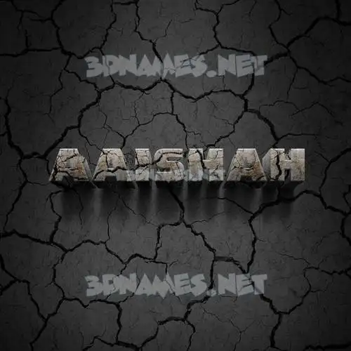 aaishah in Cracked Stone style - 3D name wallpaper