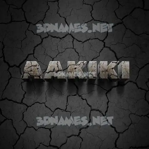 aakiki in Cracked Stone style - 3D name wallpaper