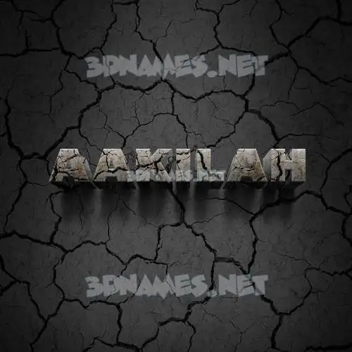 aakilah in Cracked Stone style - 3D name wallpaper