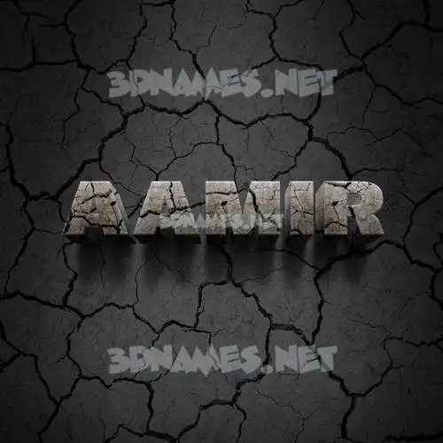 aamir in Cracked Stone style - 3D name wallpaper