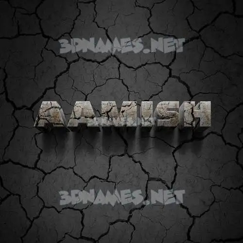 aamish in Cracked Stone style - 3D name wallpaper