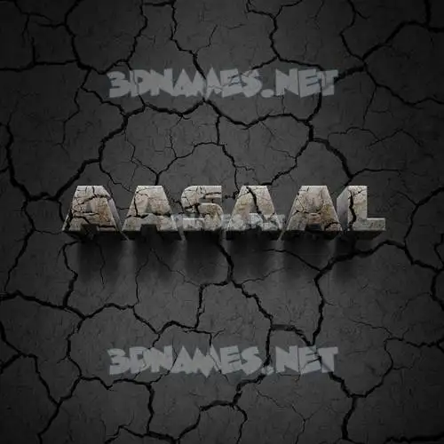 aasaal in Cracked Stone style - 3D name wallpaper