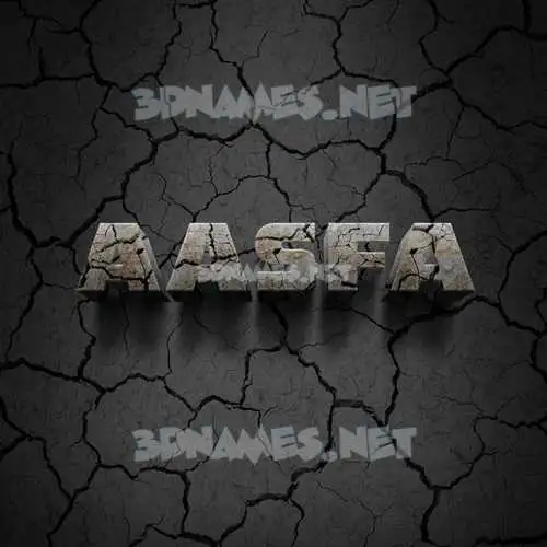aasfa in Cracked Stone style - 3D name wallpaper