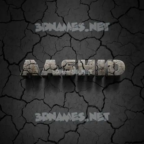 aashid in Cracked Stone style - 3D name wallpaper
