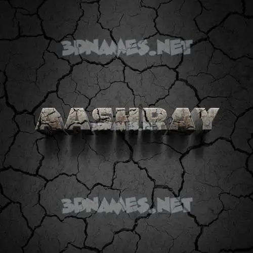 aashray in Cracked Stone style - 3D name wallpaper