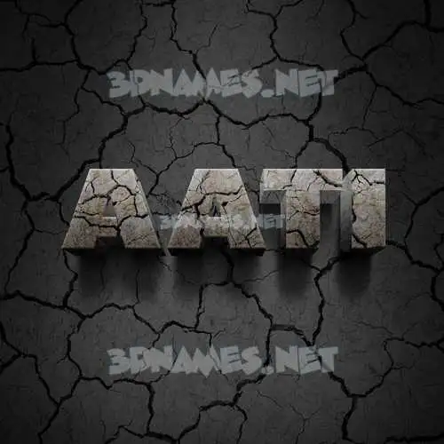aati in Cracked Stone style - 3D name wallpaper