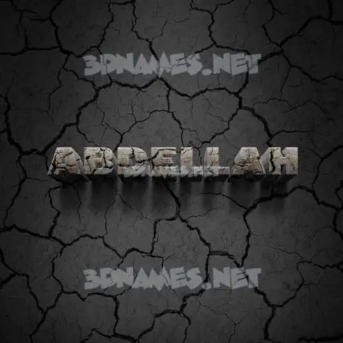 abdellah in Cracked Stone style - 3D name wallpaper