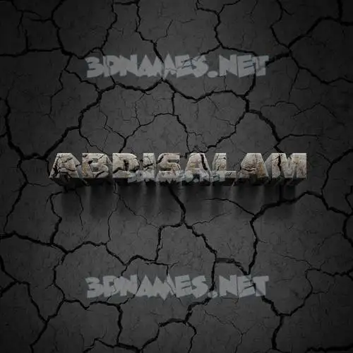abdisalam in Cracked Stone style - 3D name wallpaper