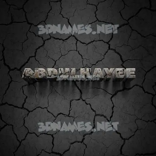 abdulhayee in Cracked Stone style - 3D name wallpaper