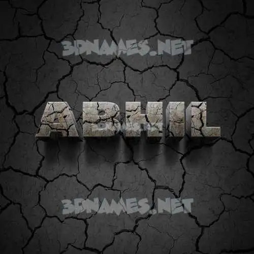abhil in Cracked Stone style - 3D name wallpaper