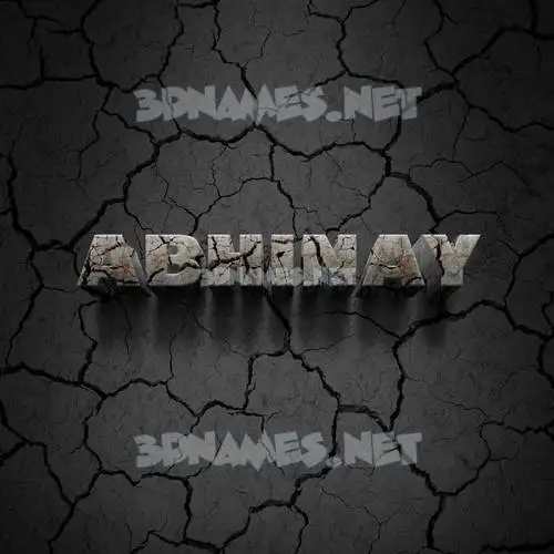 abhinay in Cracked Stone style - 3D name wallpaper