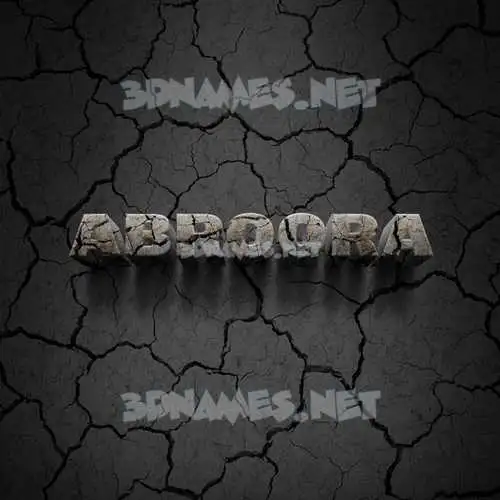 abroora in Cracked Stone style - 3D name wallpaper