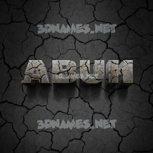 abuh in Cracked Stone style - 3D name wallpaper