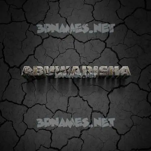 abuwarisha in Cracked Stone style - 3D name wallpaper