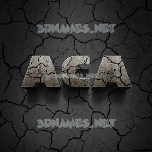 aca in Cracked Stone style - 3D name wallpaper