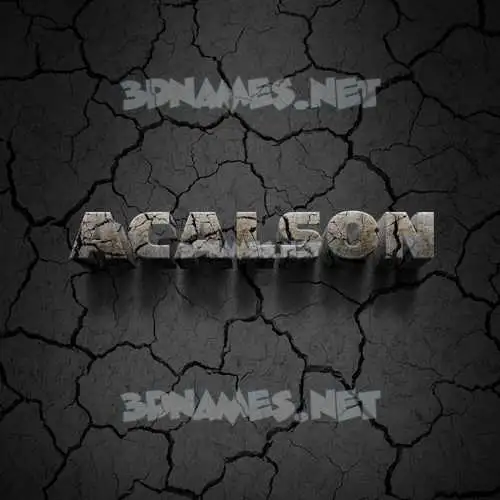 acalson in Cracked Stone style - 3D name wallpaper