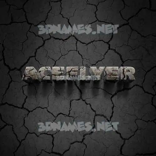 aceflyer in Cracked Stone style - 3D name wallpaper