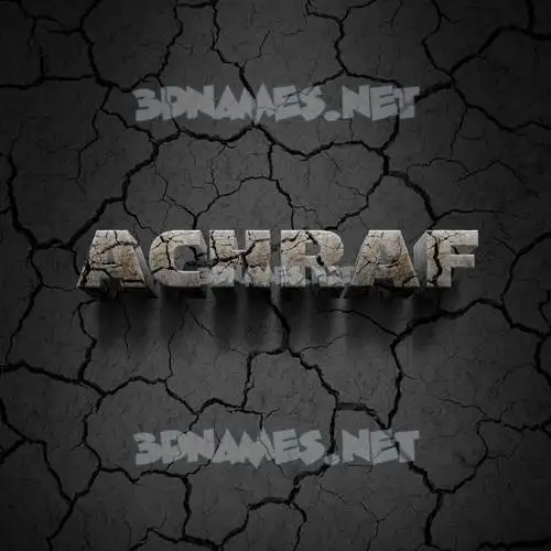 achraf in Cracked Stone style - 3D name wallpaper