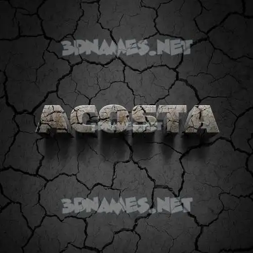 acosta in Cracked Stone style - 3D name wallpaper
