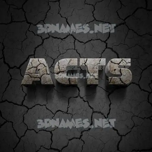 acts in Cracked Stone style - 3D name wallpaper