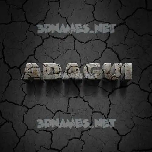 adagui in Cracked Stone style - 3D name wallpaper
