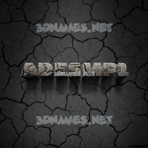adesmp1 in Cracked Stone style - 3D name wallpaper