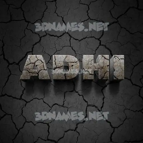 adhi in Cracked Stone style - 3D name wallpaper
