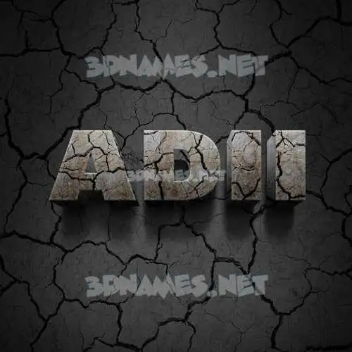 adii in Cracked Stone style - 3D name wallpaper