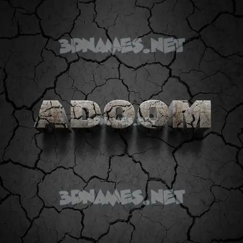 adoom in Cracked Stone style - 3D name wallpaper