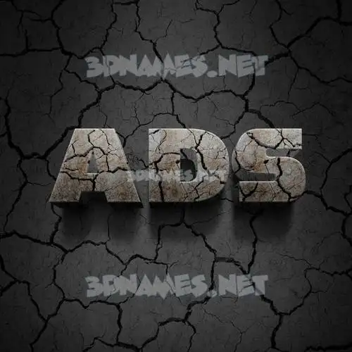 ads in Cracked Stone style - 3D name wallpaper