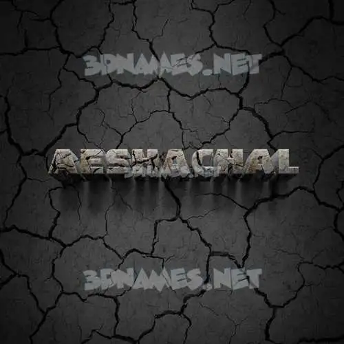 aeshachal in Cracked Stone style - 3D name wallpaper