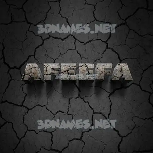 afeefa in Cracked Stone style - 3D name wallpaper