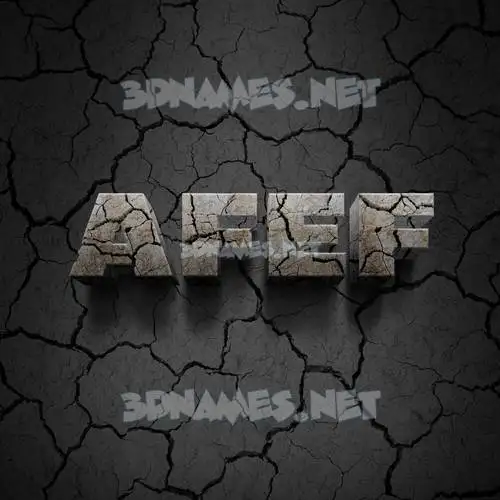 afef in Cracked Stone style - 3D name wallpaper