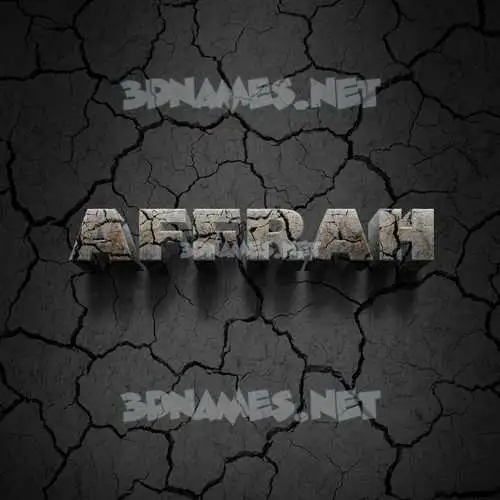 affrah in Cracked Stone style - 3D name wallpaper