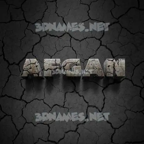 afgan in Cracked Stone style - 3D name wallpaper