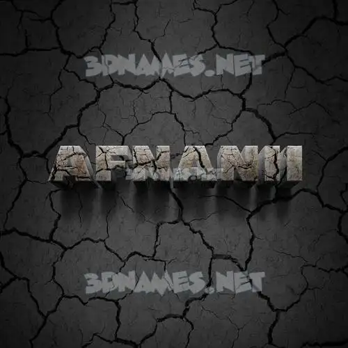 afnanii in Cracked Stone style - 3D name wallpaper