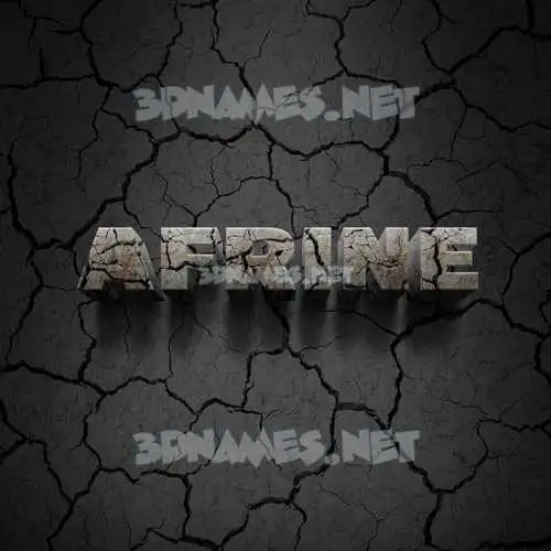 afrine in Cracked Stone style - 3D name wallpaper