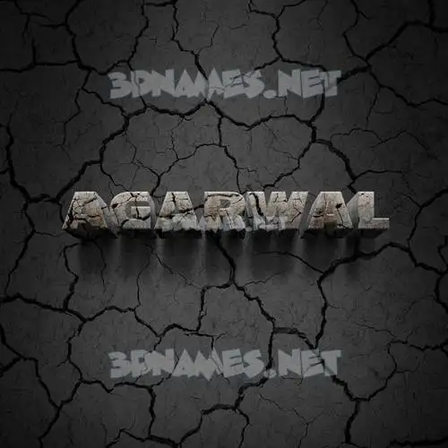 agarwal in Cracked Stone style - 3D name wallpaper
